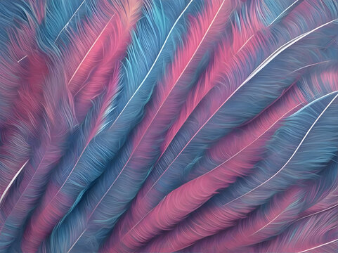 Colorful feathers background,ai generative 