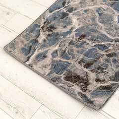 Home carpet on white floor. Marble pattern. Square