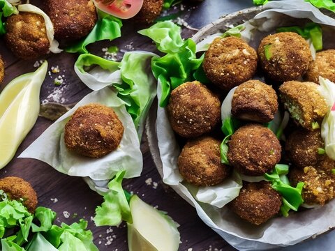 A Delicious Middle Eastern Meal of Falafel 
