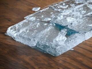 Melting Ice on Table 
