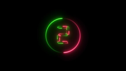 abstract glowing neon counting number illustration 4k 