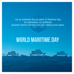 World Maritime Day, September 28th, Social Media Post Vector Design