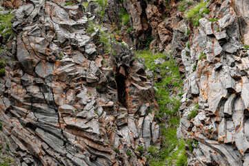 natural stone background texture. rock formation, unusual mountain topography, geological backdrop....