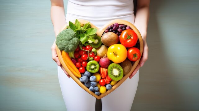 nutritional food for heart health wellness by cholesterol diet and healthy nutrition eating with clean fruits and vegetables. world vegan day. world vegetarian day