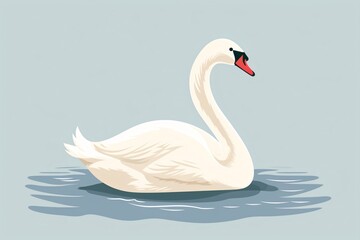 A cartoon graphic of a swan or duck - obrazy, fototapety, plakaty