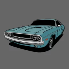 Foto op Canvas Cartoon car vector illustration for conceptual design. Good for poster, sticker, t shirt print, banner. Separated layers, easy to edit in your vector supported software. © rindragunawan84