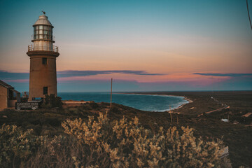 lighthouse at sunset