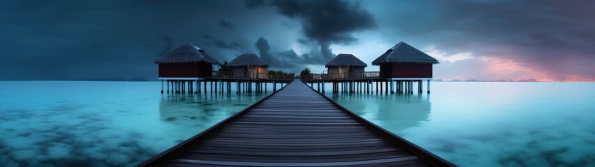 Obraz premium Beautiful tropical Maldives resort hotel and island