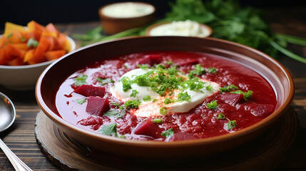 Ukrainian beet root soup borscht