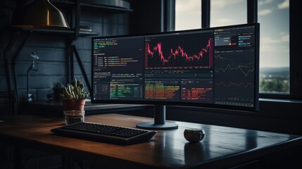 Naklejka premium Advanced trading platform, AI generated Image