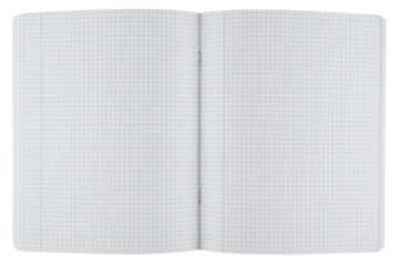 Cuaderno abierto a la mitad con dibujo cuadriculado
