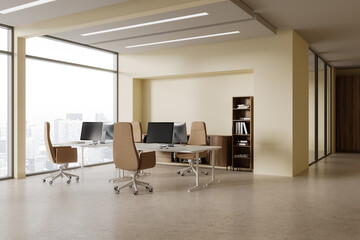 Yellow open space office corner