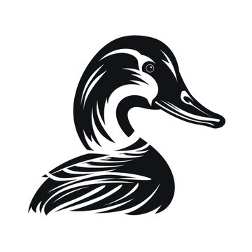 Black and white duck logo, AI generated Image