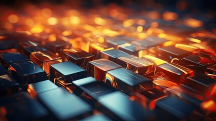 Obraz premium modern dark 3d random abstract object with cinematic color for background