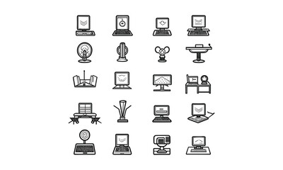 Workplace web icons Vector