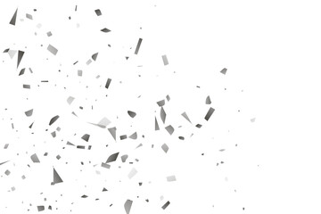 Fototapeta premium Silver glitter confetti on a white background. Decorative element.