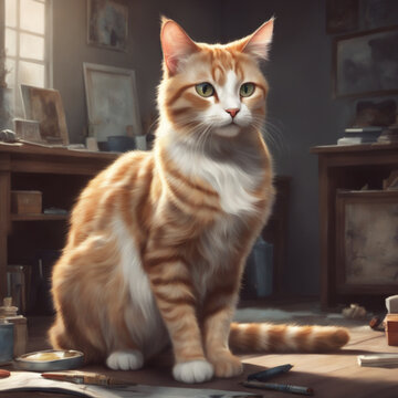 cat on a table