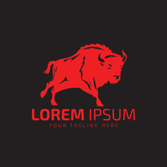 bull logo icon silhouette bison, ox logo symbol style bull vector illustration template illustration.