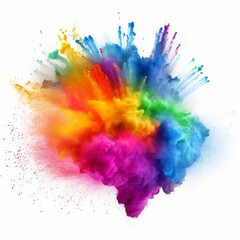 Vibrant Rainbow Holi Paint Splash: Color Powder Explosion