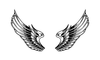 vector angel wings tribal tattoo