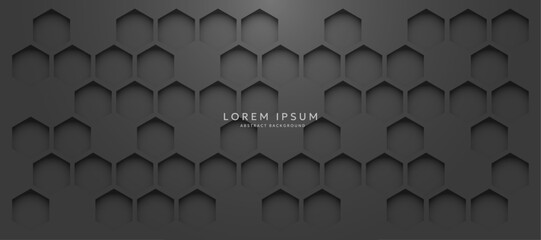 Dark background with hexagons. modern abstract background