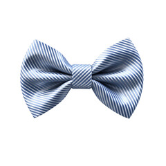 Elegant Striped Blue Bow Tie Isolated on Transparent Background