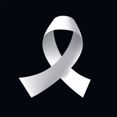 Stock vector illustration white ribbon isolated on a black background EPS10 - 651479722
