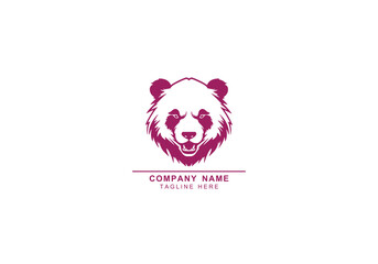 panda logo vector icon template pink panda