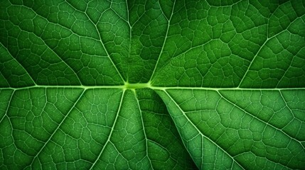 Green leaf background close up view. Nature foliage abstract of leave texture for showing concept of green business and ecology for organic greenery and natural product background. : Generative AI - obrazy, fototapety, plakaty
