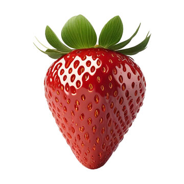 A Strawberry Fruit - Photorealistic Single Fruits - Cutout Isolated PNG - High Quality - Generative AI