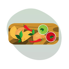 Illustration of south asian indian food patties