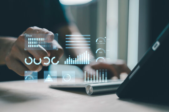 DevOps software development and IT operations programer development concept with dev and ops icon computer screen project manager operation sysadmin.working in agile methodology environment