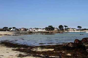 la plage et le littoral &agrave; Brignogan-plage en Bretagne, finist&egrave;re nord