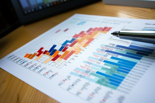 Detailed close up of a survey spreadsheet with meticulously organized data
