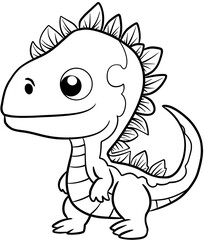 cartoon dinosaur for coloring page