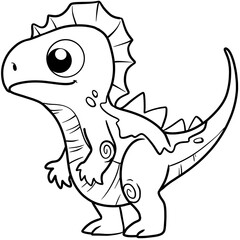 cartoon dinosaur for coloring page