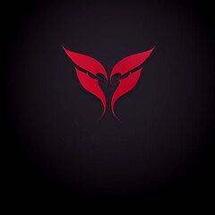 Naklejka premium Minimalist Red Wing Icon or Logo