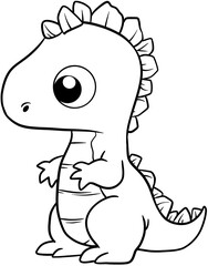 cartoon dinosaur for coloring page