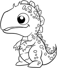 cartoon dinosaur for coloring page