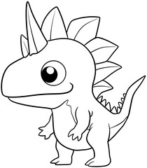 cartoon dinosaur for coloring page