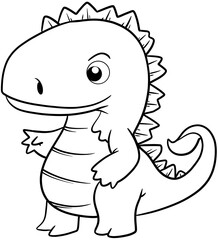 cartoon dinosaur for coloring page