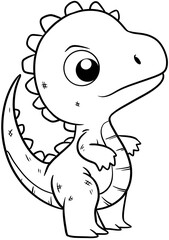 cartoon dinosaur for coloring page