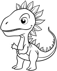 cartoon dinosaur for coloring page