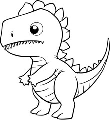 Naklejka premium cartoon dinosaur for coloring page