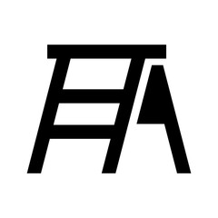 step ladder glyph icon illustration vector graphic. Simple element illustration vector graphic, suitable for app, websites, and presentations isolated on white background