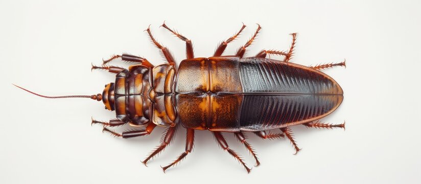 copy space image of Gromphadorhina portentosa Madagascar hissing cockroach isolated