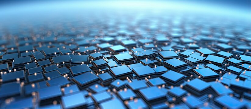 Selective focus on isolated pastel background Copy space with pile of field effect transistors