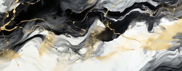 colorful abstract background with waves of gold and black colors on white. Generative Ai