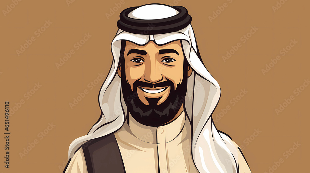 Wall mural Hand drawn cartoon arabic man illustration
