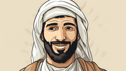 Hand drawn cartoon arabic man illustration
